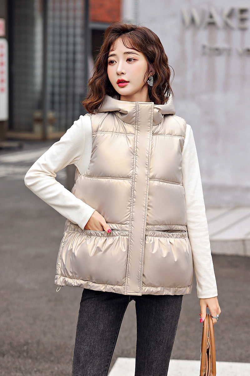 Western Style Hooded Vest Coat-Outerwear