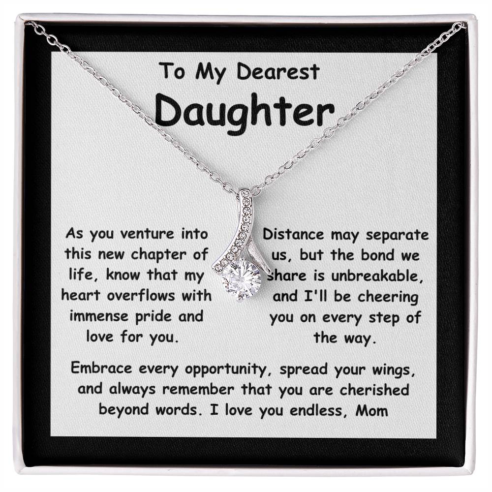 To My Dearest Daughter message card with the adorable Alluring Beauty Necklace.