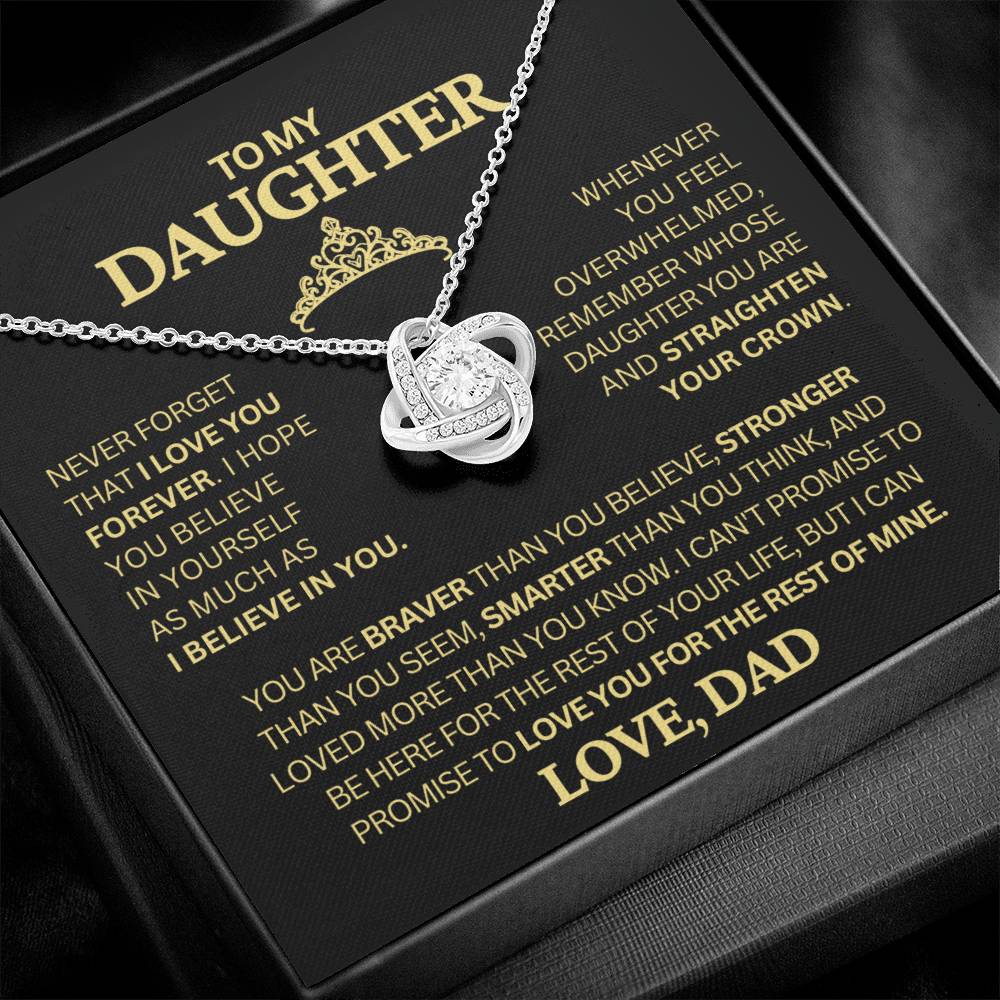 Beautiful Gift for Daughter From Dad "Never Forget That I Love You" Necklace