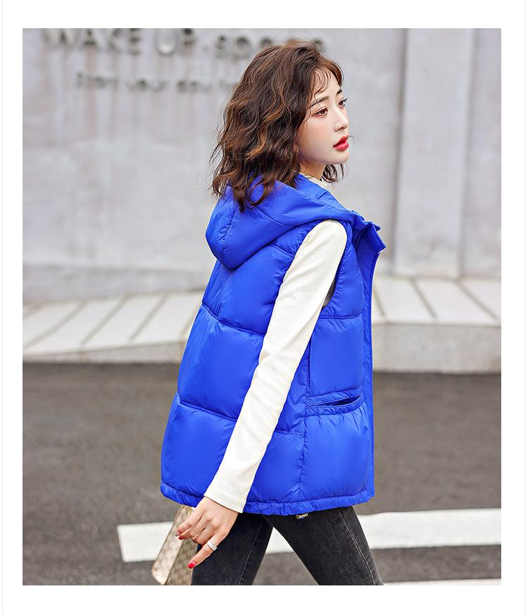 Western Style Hooded Vest Coat-Outerwear