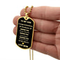 TO MY SON GRADUATION 2023 LOVE DOG TAG NECKLACE