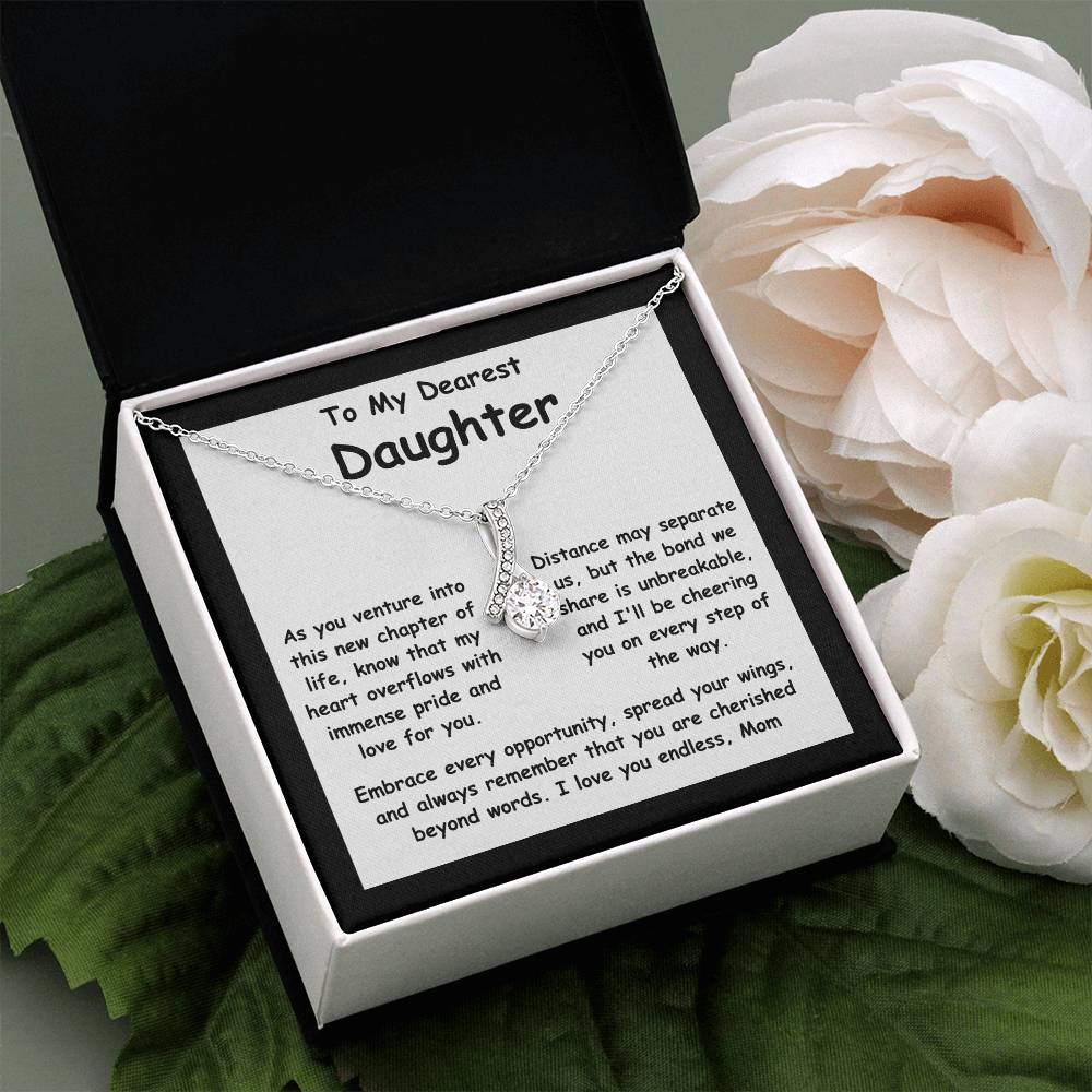 To My Dearest Daughter message card with the adorable Alluring Beauty Necklace.