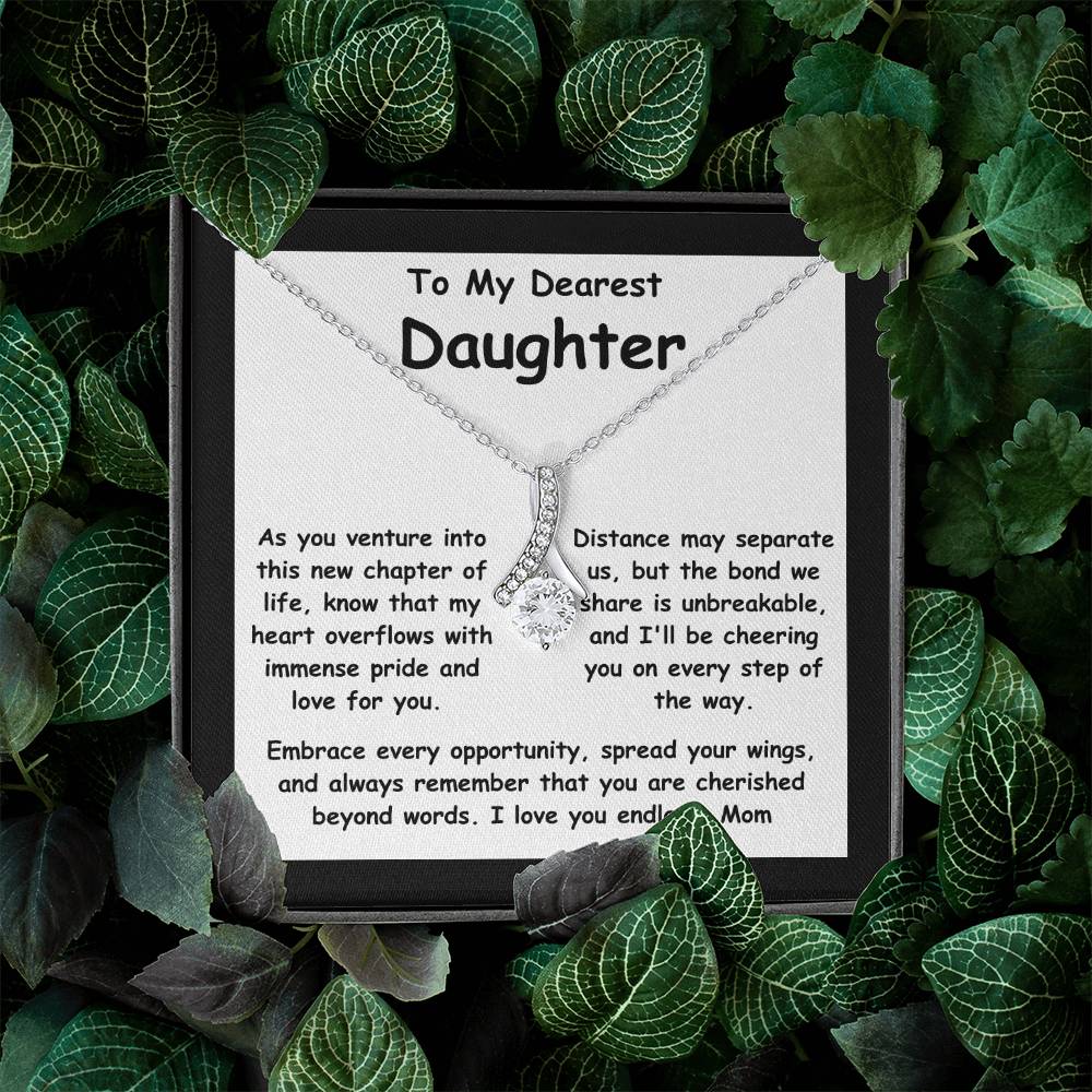 To My Dearest Daughter message card with the adorable Alluring Beauty Necklace.