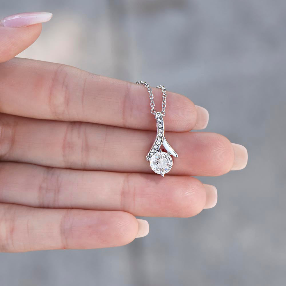 To My Dearest Daughter the message gift card from dad with the Alluring Beauty Necklace
