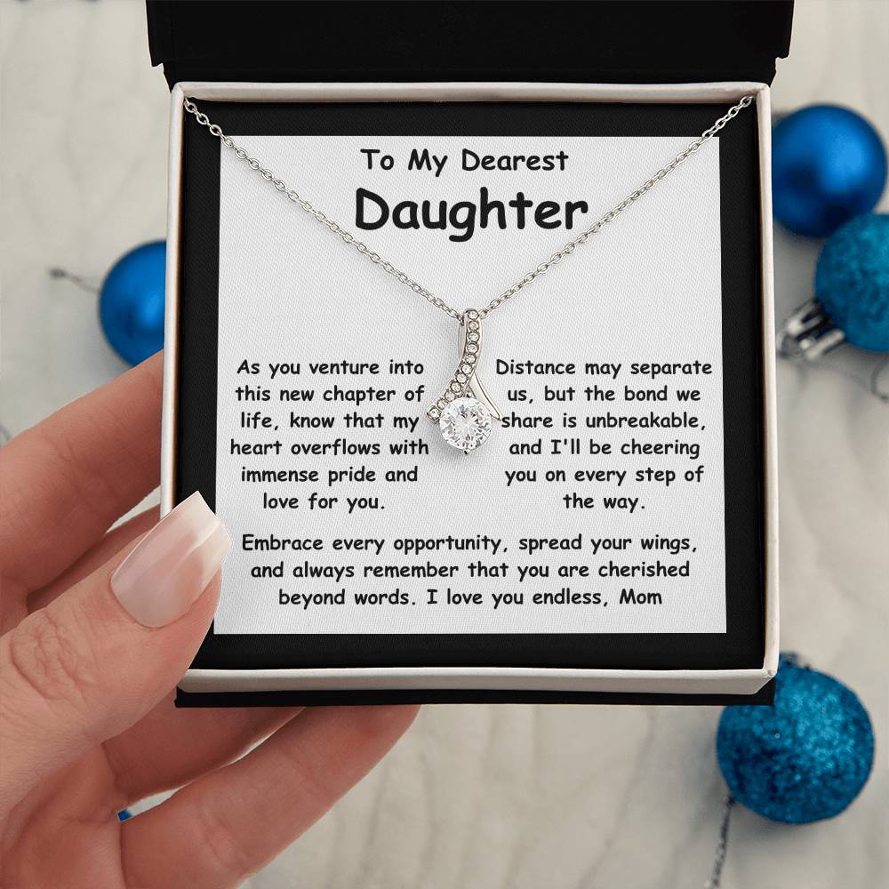 To My Dearest Daughter message card with the adorable Alluring Beauty Necklace.