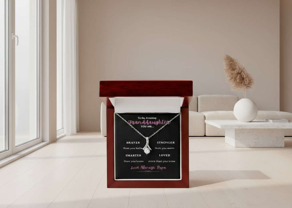 TO MY AMAZING GRANDDAUGHTER ENJOY THE ALLURING BEAUTY NECKLACE YOU ARE LOVED