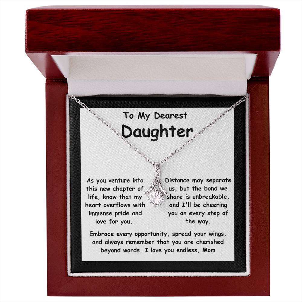 To My Dearest Daughter message card with the adorable Alluring Beauty Necklace.