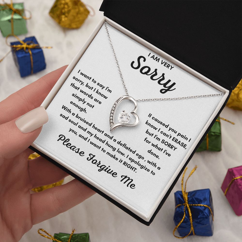 Expressing Eternal Apologies: I Am Very Sorry Love Forever Necklace Gift