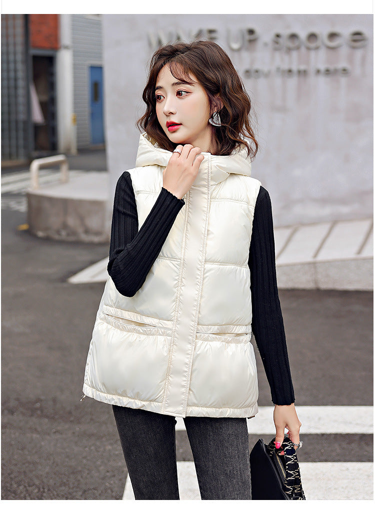 Western Style Hooded Vest Coat-Outerwear