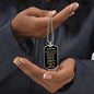 TO MY SON DAG TAG NECKLACE GRADUATION LOVE DAD