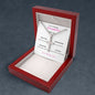 TO MY DAUGHTER FROM DAD WITH LOVE ONLY STAINLESS CROSS NECKLACE