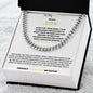 TO MY SPECIAL NEED SON CUBAN LINK CHAIN