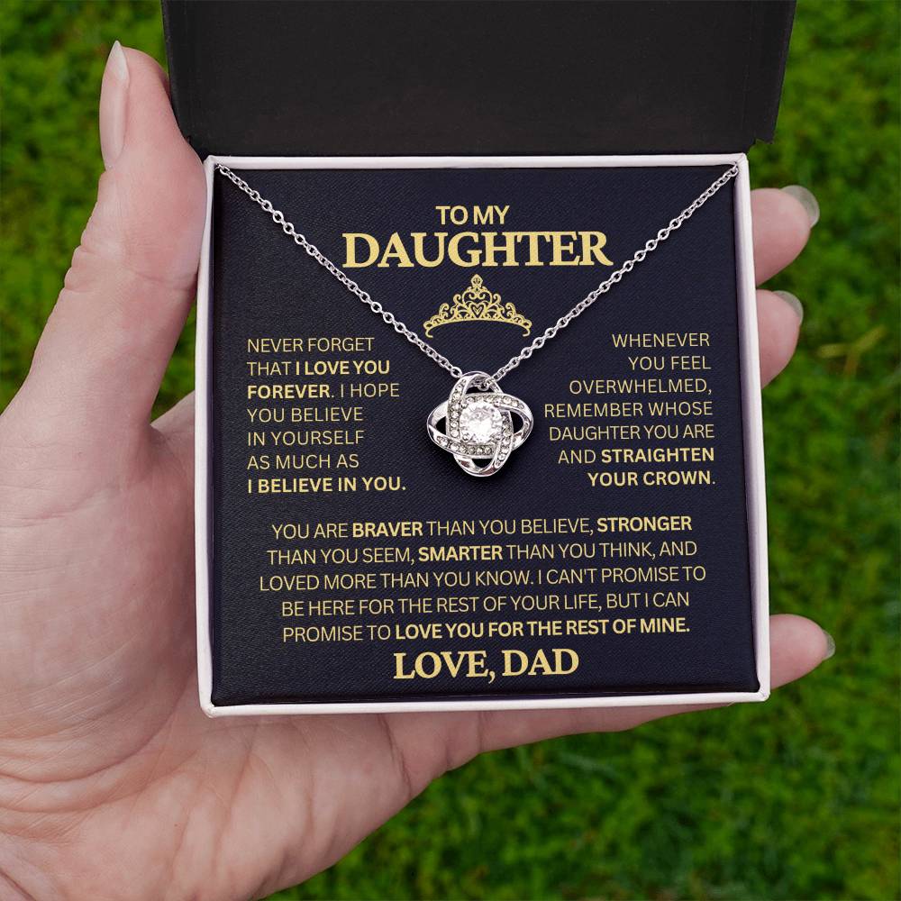 Beautiful Gift for Daughter From Dad "Never Forget That I Love You" Necklace
