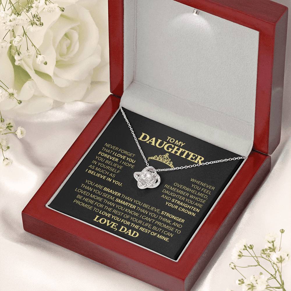 Beautiful Gift for Daughter From Dad "Never Forget That I Love You" Necklace