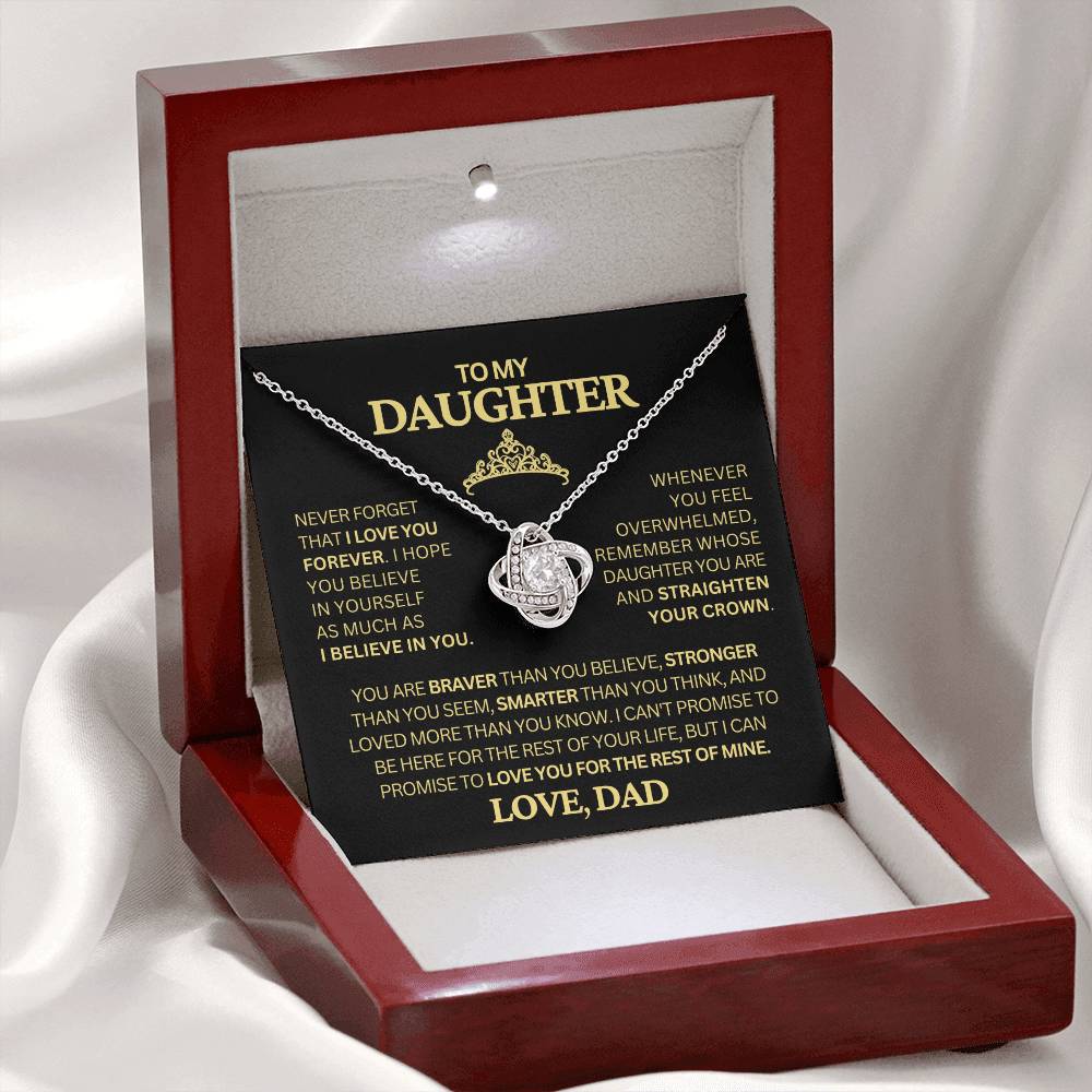 Beautiful Gift for Daughter From Dad "Never Forget That I Love You" Necklace