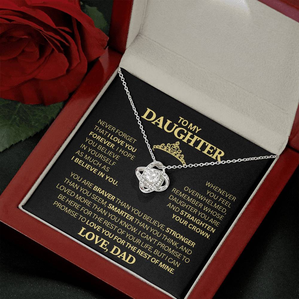 Beautiful Gift for Daughter From Dad "Never Forget That I Love You" Necklace