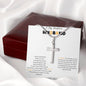 To My Handsome Husband Stainless Steel Cross Necklace with message card